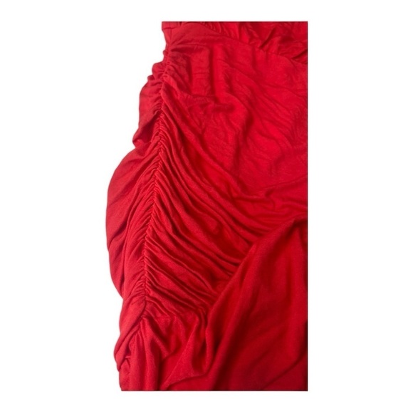 NEW Krisa X Revolve Tube Strapless Draped Mini Dress Size XS in Cherry Red - Picture 12 of 15
